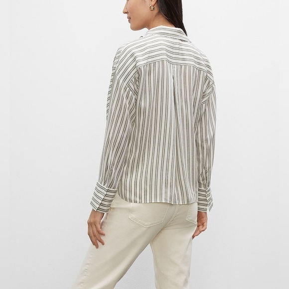Women’s CLUB MONACO Signature Striped Silk buttoned‎ Shirt size small - Picture 13 of 14